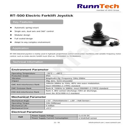 Linde 7919040041 & 7919040042 Forklift Truck Joystick