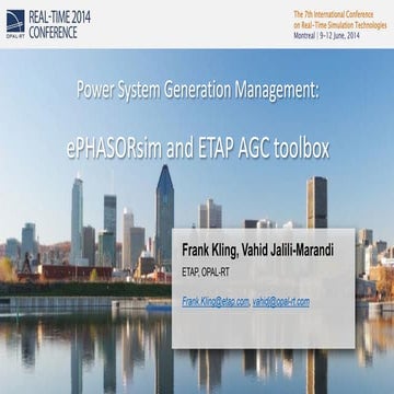 OPAL-RT RT14 Conference: Power system generation management