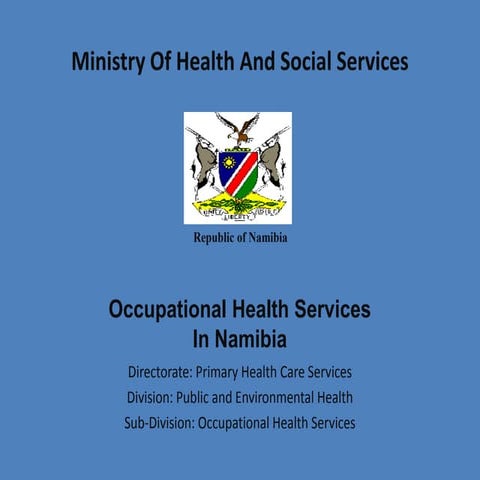 RT 1 Occupational Health Services in Namibia
