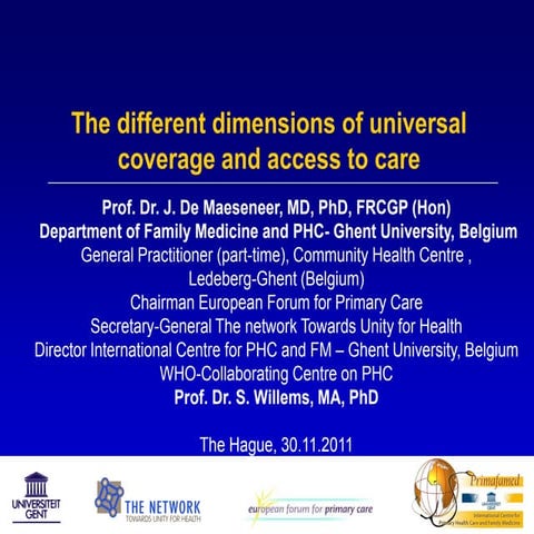 Rt 1 The different dimensions of universal coverage and access to care