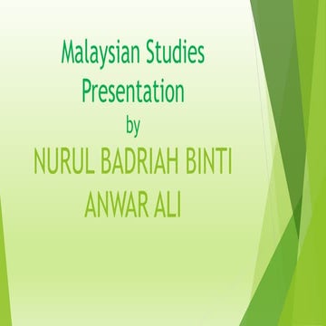 Malaysian studies presentation