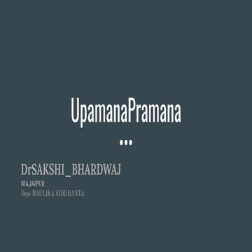UPAMANA  PRAMANA  AS PER  NCISM SYLLABUS
