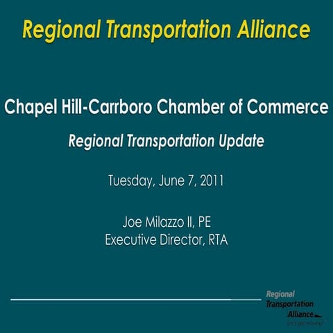 Regional Transportation Alliance presentation on Regional Transit and BOSS