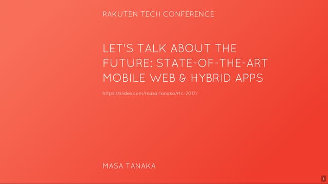Let's talk about the future: state-of-the-art mobile web & hybrid apps