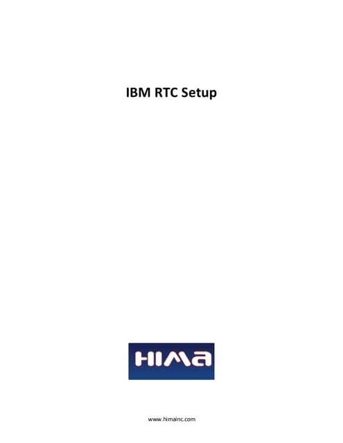 Rational Team Concert (RTC) installation and setup guide