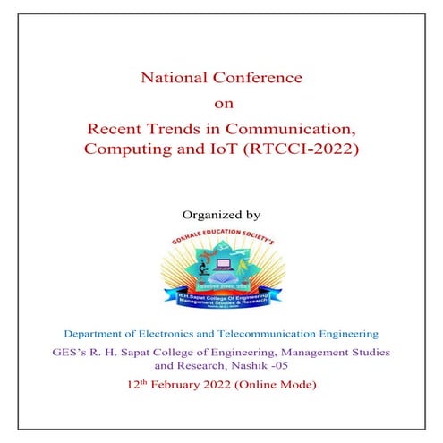 National Conference on Recent Trends in Communication, Computing and IoT (RTC...