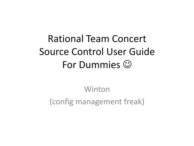 Rational Team Concert source control for dummies
