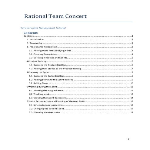 RTC (Rational Team Concert) with Scrum Framework