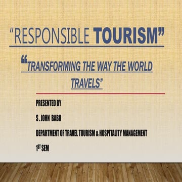 RESPONSIBLE TOURISM