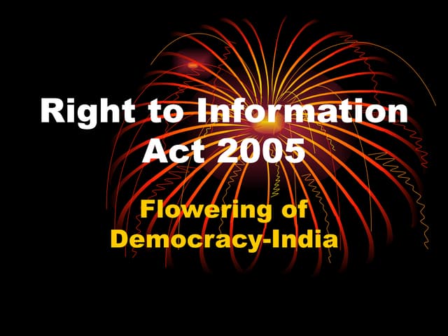 Right to Information Act - Features