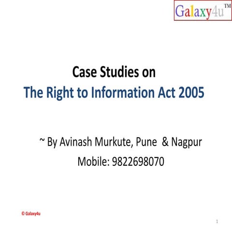 Right to Information (RTI) Case Studies