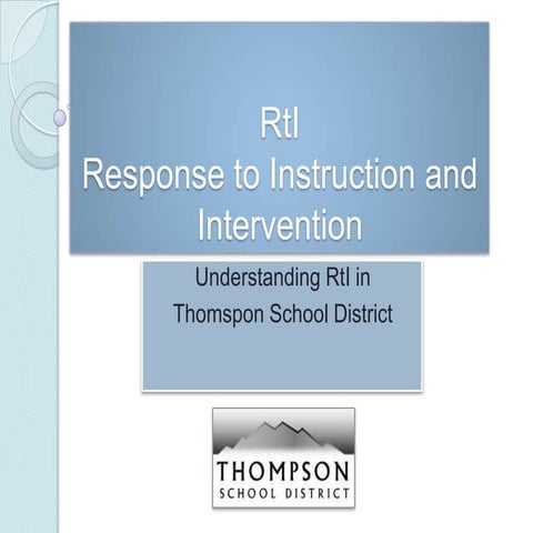 Thompson school district RTI