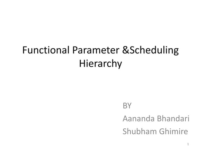 Functional Parameter & Scheduling Hierarchy | Real Time System