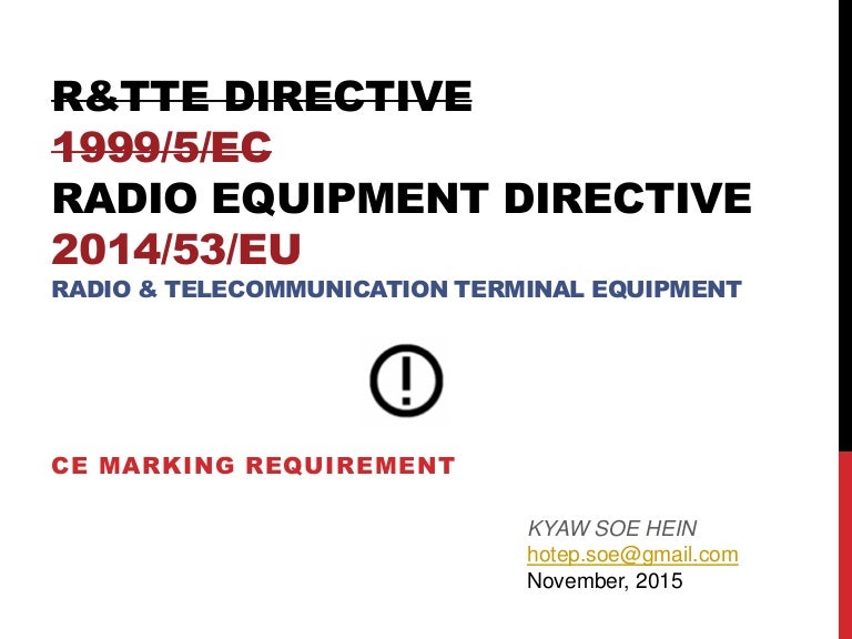Radio Equipment Directive, CE Marking