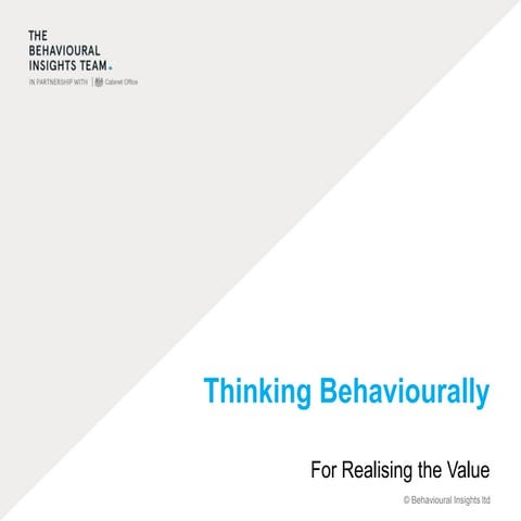 Realising the Value Stakeholder Event - Workshop:Let's think in terms of beha...