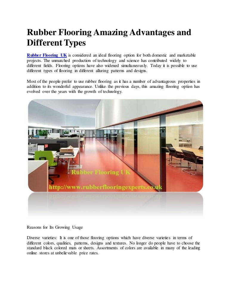 Rubber flooring amazing advantages and different types