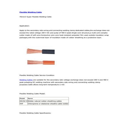 Cable Data Sheet | PDF