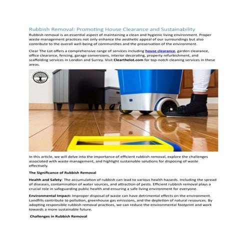 Eco-Friendly Rubbish Removal: Sustainable Waste Disposal That Benefits ...