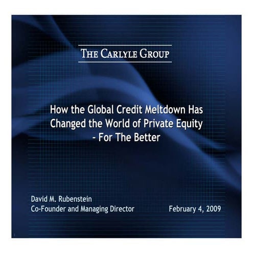 David Rubenstein's SuperReturn Presentation