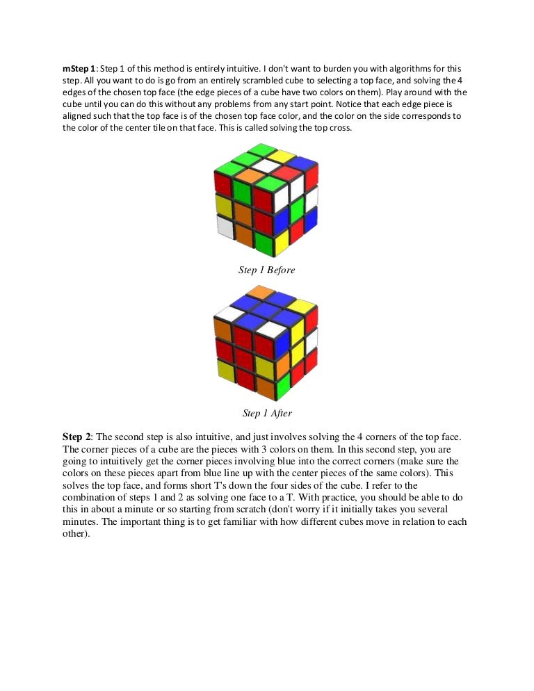 Rubik cube solution guide