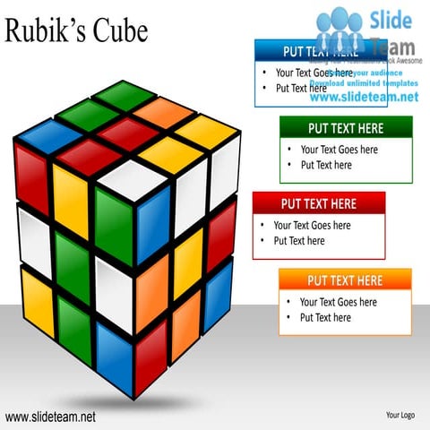 Rubiks cubes building blocks stacked powerpoint presentation templates.