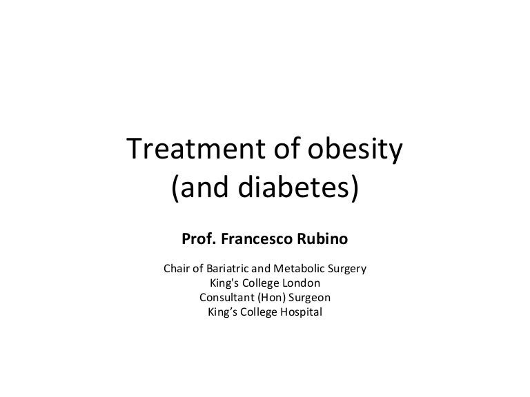 Treatment Of Obesity And Diabetes