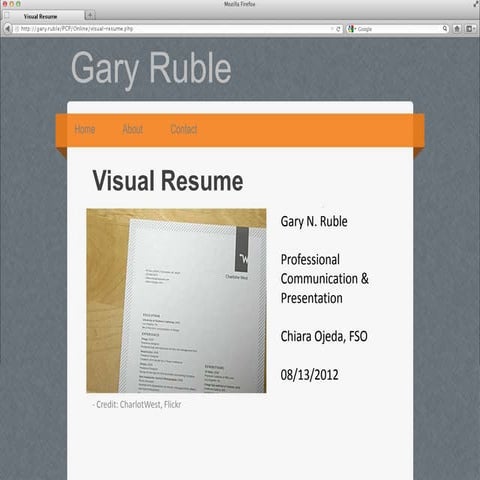 Visual Resume - Gary Ruble - PCPO