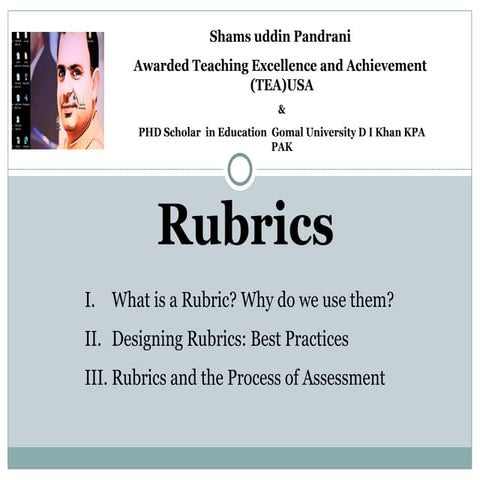 rubric.ppt by Haji Shams udin Pandrani GCEE Kalat