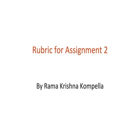 Rubric   assignment 2