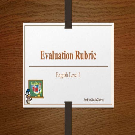 Rubrica de Evaluación  de English Level 1
