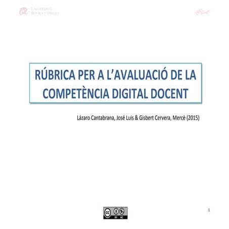 Rúbrica para la evaluación de la competencia digital docente
