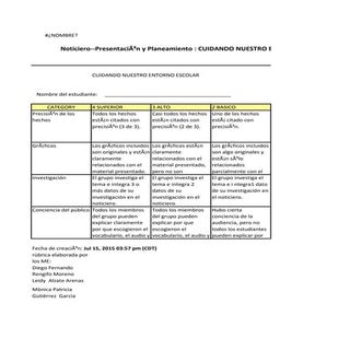 Rubrica 1 proyecto noticiero