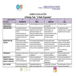 Rúbrica e twinning task a radio pro...