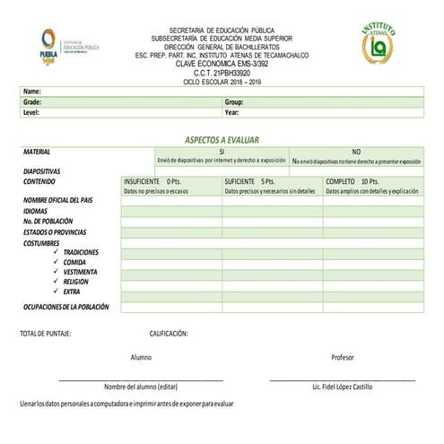 Rubrica ex countries