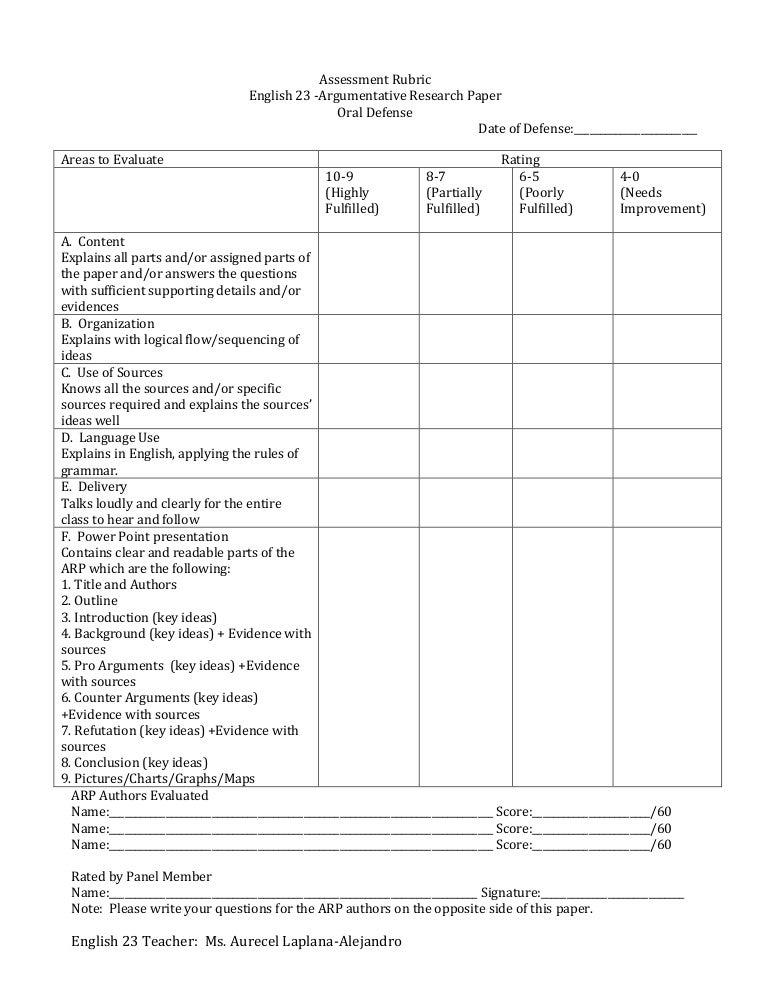 Thesis title defense rubric 08 picture