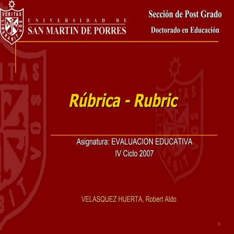 Rubricas de Evaluación