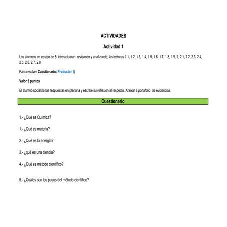Rubricas criterios de evaluacion de actividades quimica