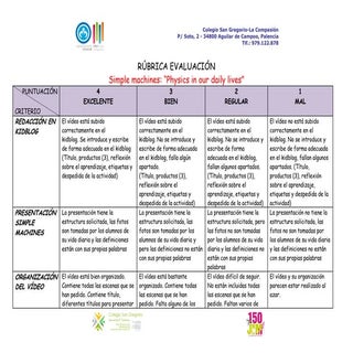 Rubrica simple machines   physics i...