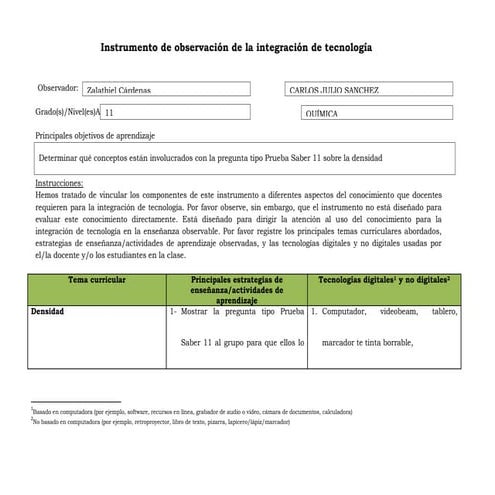 Rubricatpack 1 instrumento de observación de la integracipon de la tecnología...