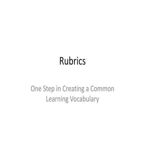 Rubrics