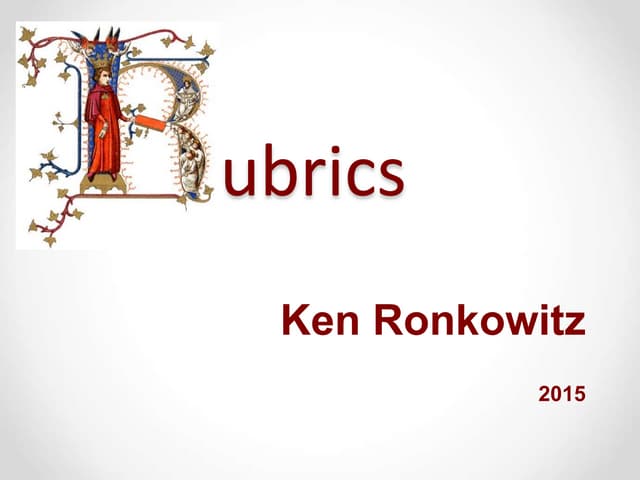 Rubrics: Transparent Assessment in Support of Learning