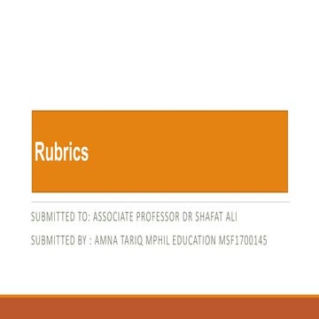 Rubrics