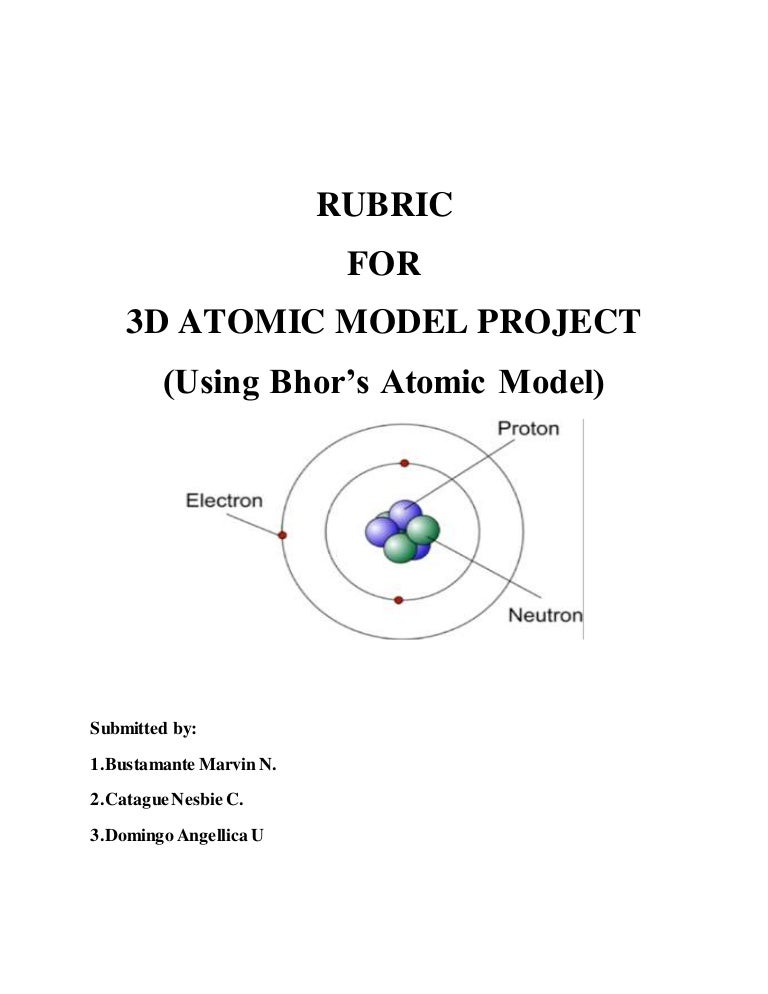 Rubrics For 3d Atomic Model Project Rubrics For 3d Atomic Model Project