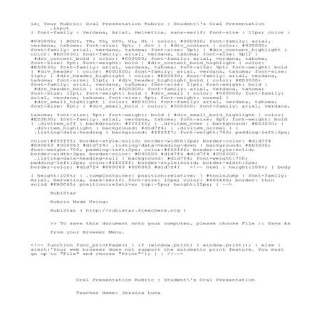 Rubric Oral Presentation | PDF