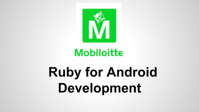 Ruby for Android Apps Development S...