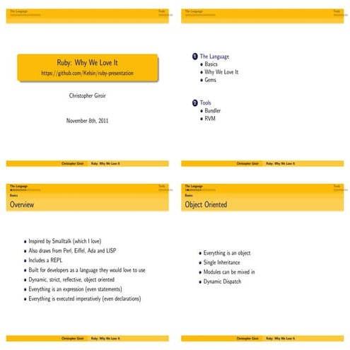 Ruby Presentation - Handout