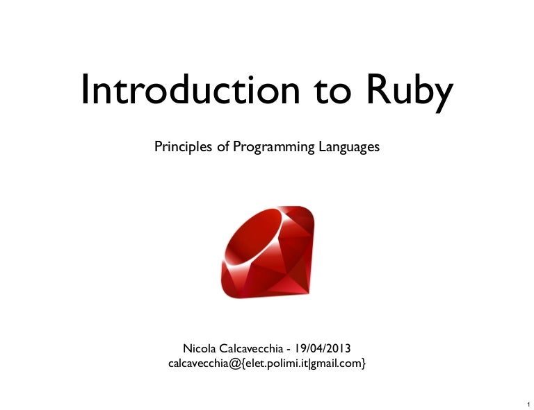 Introduction to Ruby Programming Language