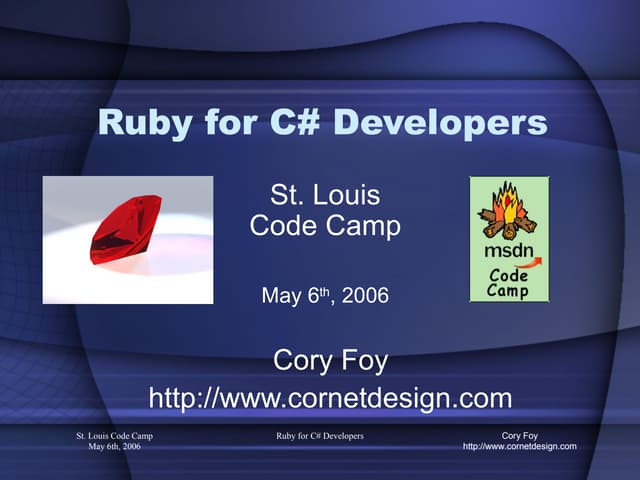 Ruby for C# Developers | PPT