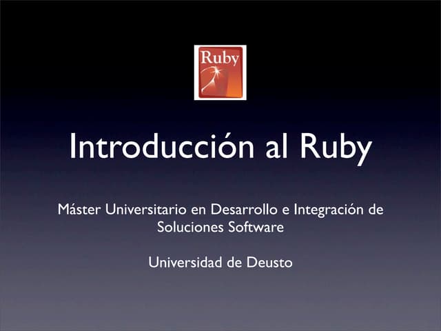Introducción al Ruby