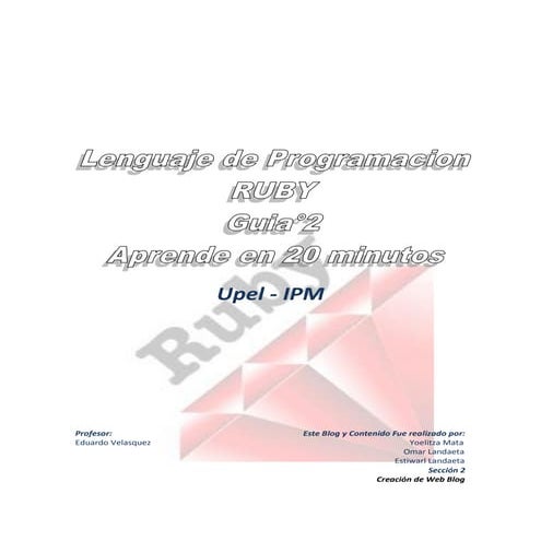 Ruby en 20 minutos | PDF